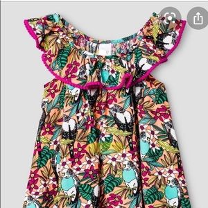 Cat & Jack Tropical Bird Dress 3T
